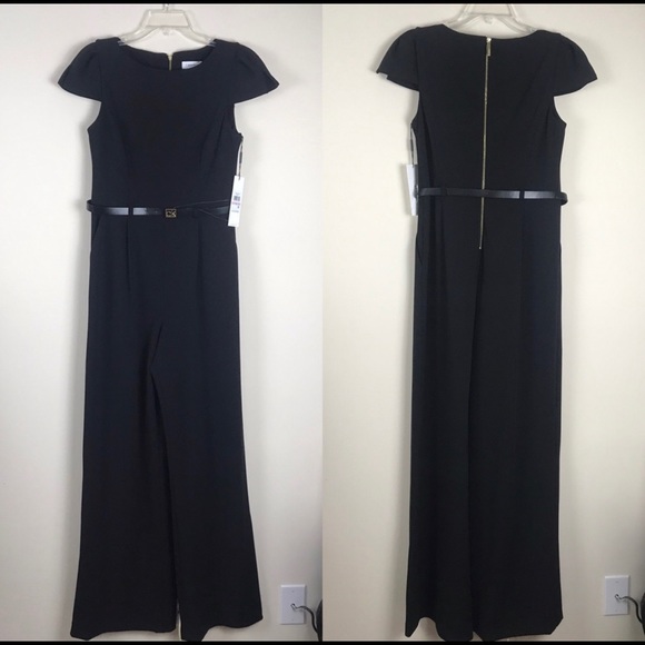 Calvin Klein belted cap sleeve Jumpsuit NWT - Picture 2 of 5
